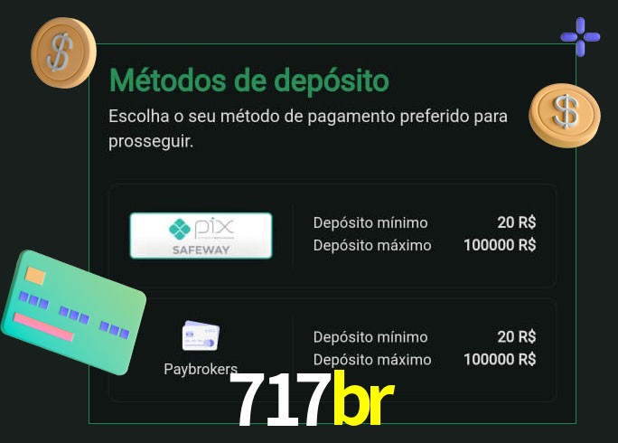 O cassino 717br oferece uma grande variedade de métodos de pagamento